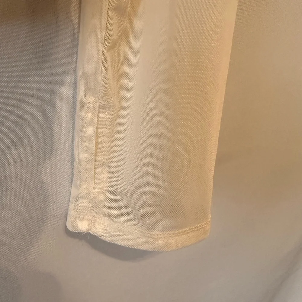 Free People Sheer Cream Long Sleeve Layered Top - Picture 3 of 4